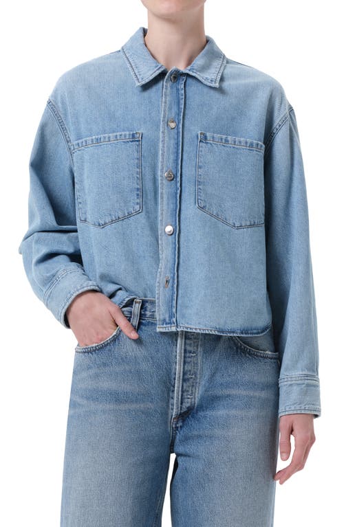 Agolde Juna Denim Button-up Shirt In Blue