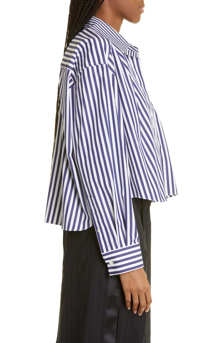 Sacai Thomas Mason Cotton Poplin Button-Up Shirt, Alternate, color, 