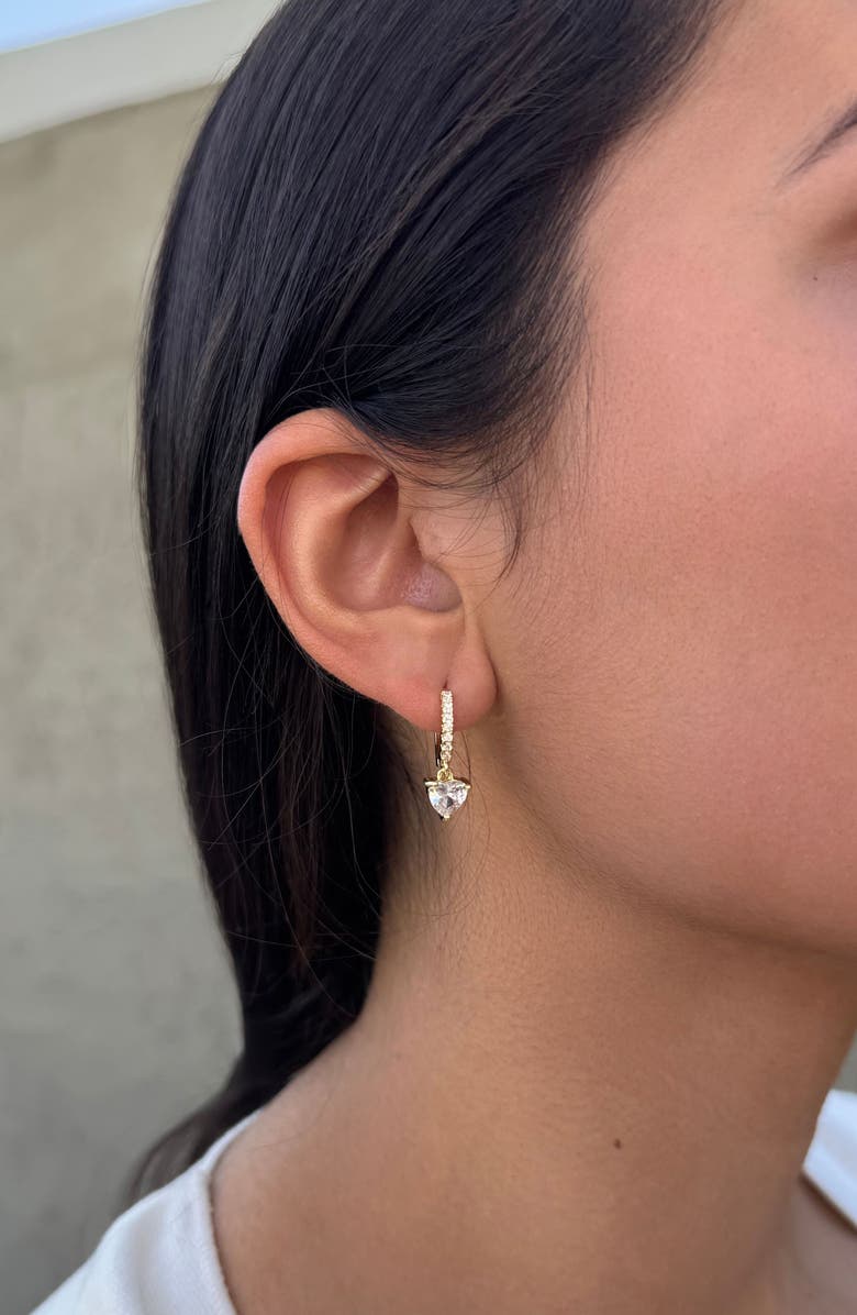 Adornia Heart Shape CZ Drop Earrings, Alternate, color, Gold