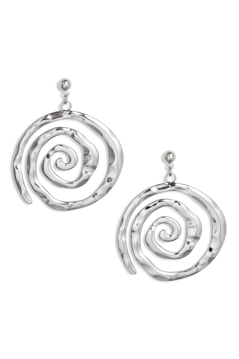 Swirl Drop Earrings, Main, color, SILVER
