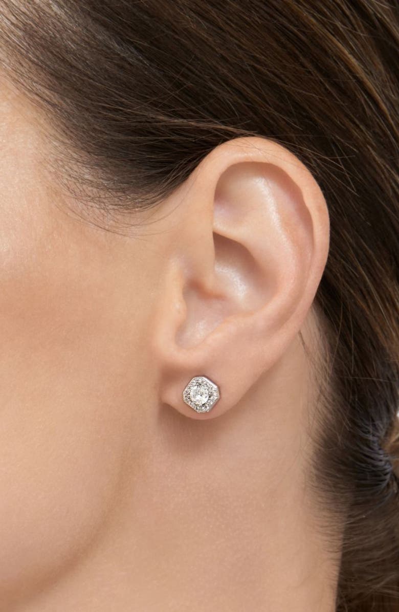 Adornia Pendant Lariat Necklaces, Tennis Bracelet & Halo Stud Earrings Set, Alternate, color, Silver