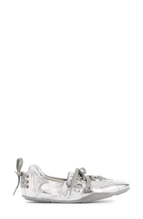 Acne Studios Ballerinas Aus Metallic-leder In Silver/grey