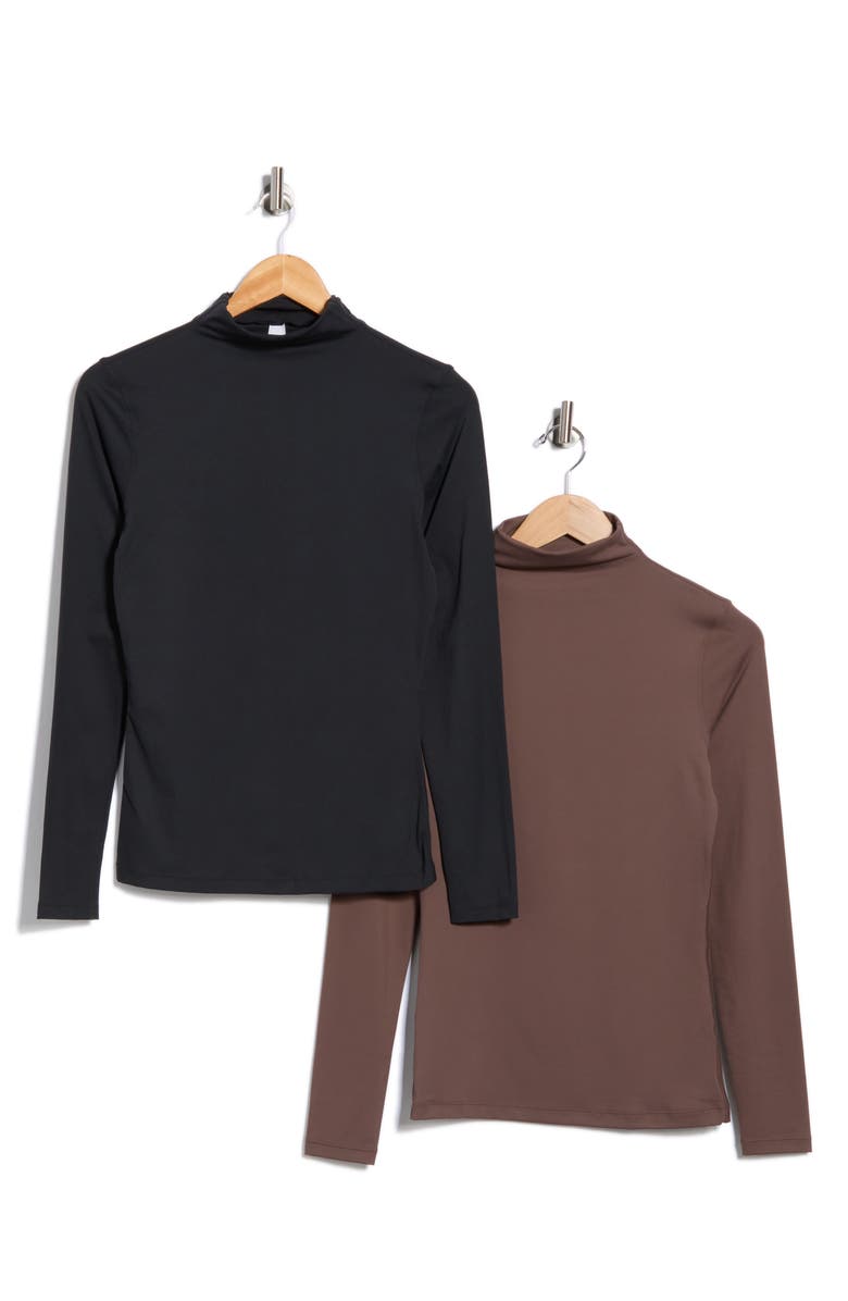 YOGALICIOUS Zenly Evelyn Assorted 2-Pack Tops, Alternate, color, Classic Brown/ Black