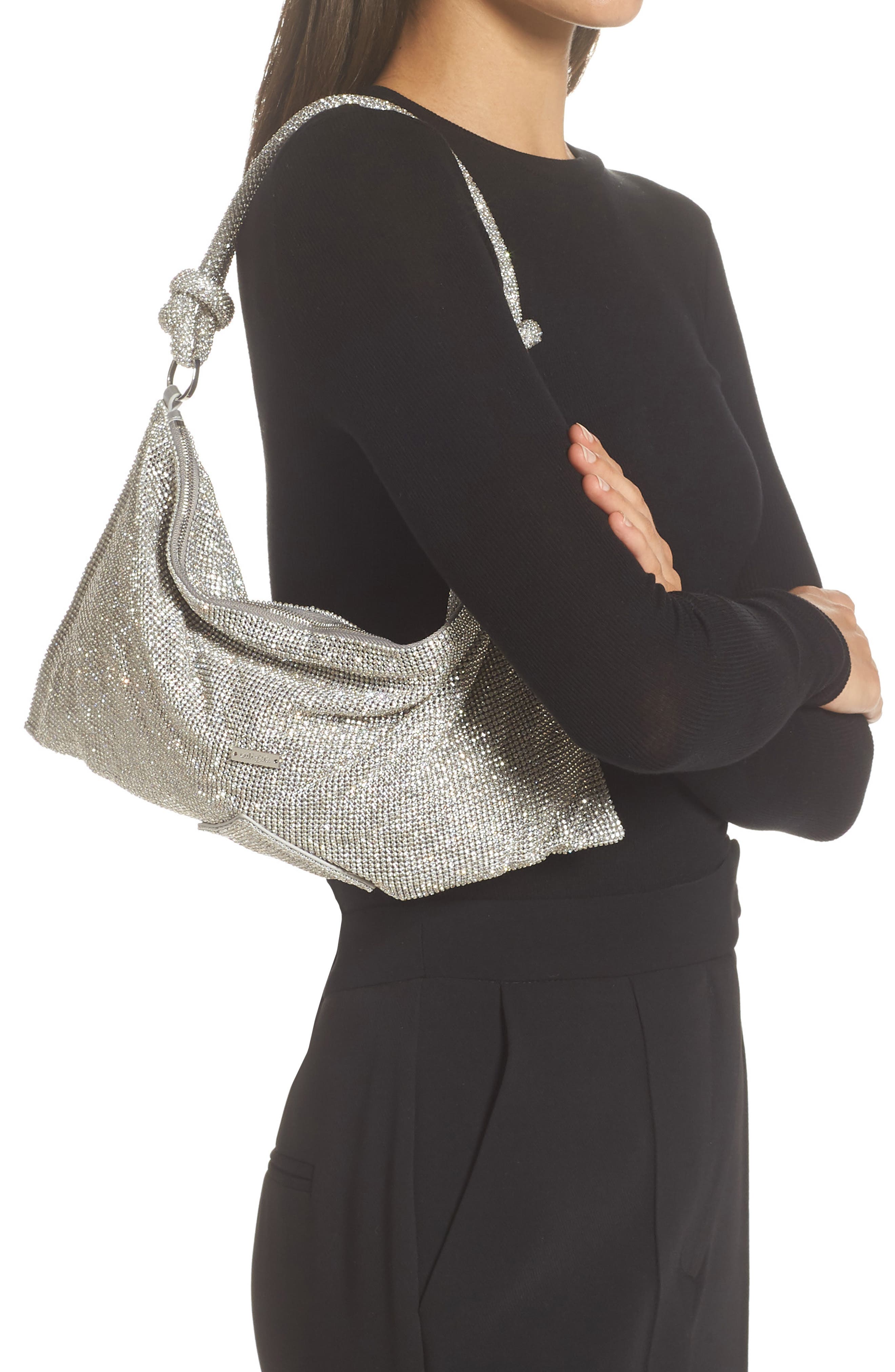 Mini Hera Rhinestone Shoulder Bag, Alternate, color, CLEAR