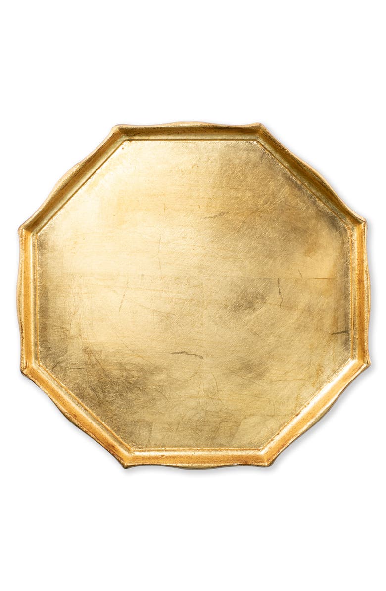 VIETRI Florentine Wood Octagonal Tray, Main, color, Gold