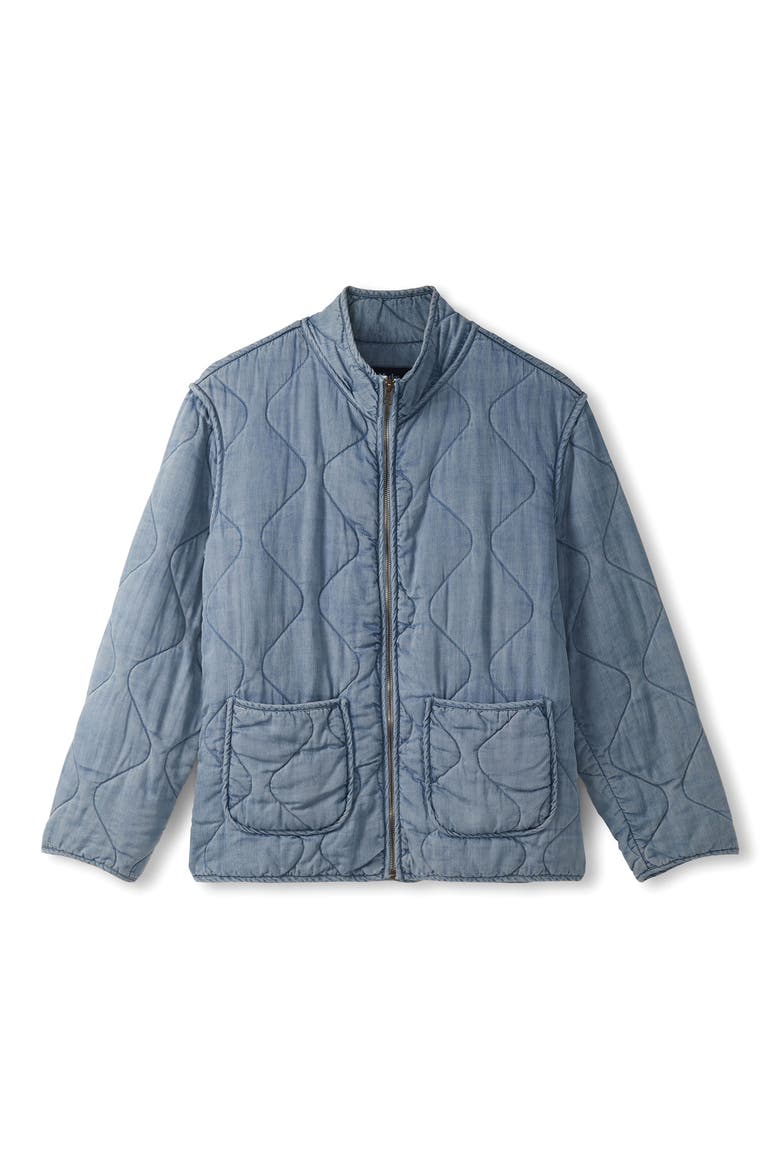 Quilted Chambray Jacket, Alternate, color, WASHED BLUE