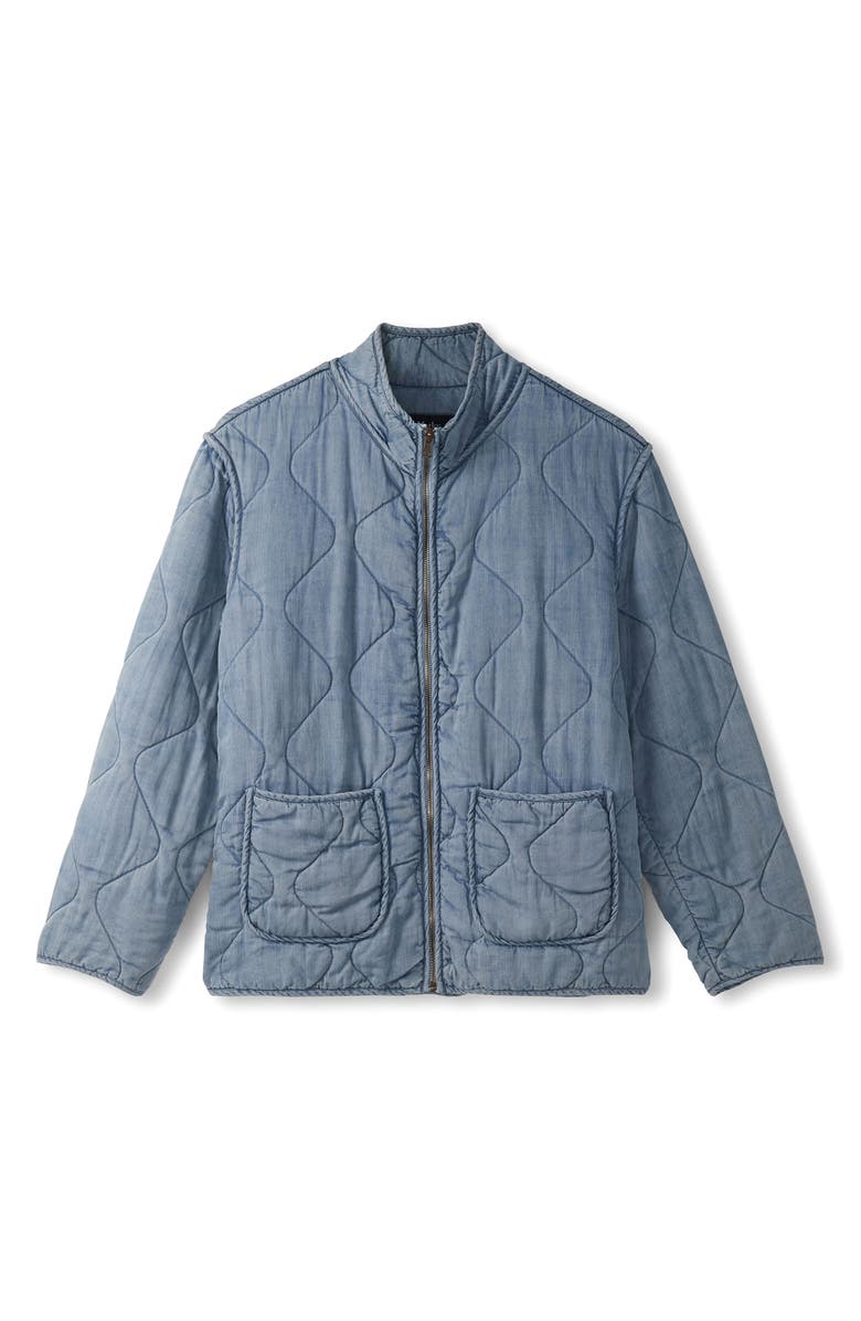 Hatley Quilted Chambray Jacket, Alternate, color, Washed Blue