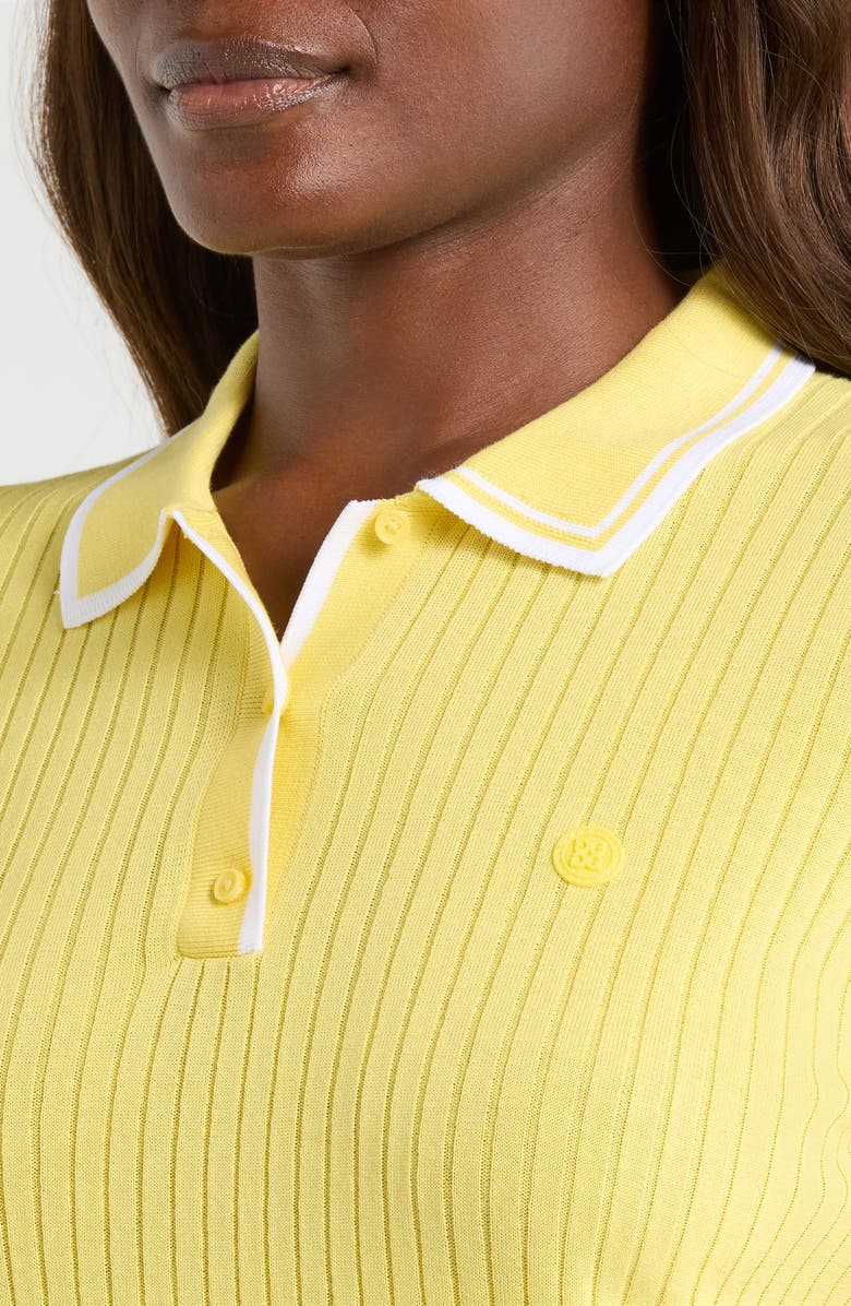 G/FORE Cotton Blend Rib Knit Polo, Alternate, color, Canary
