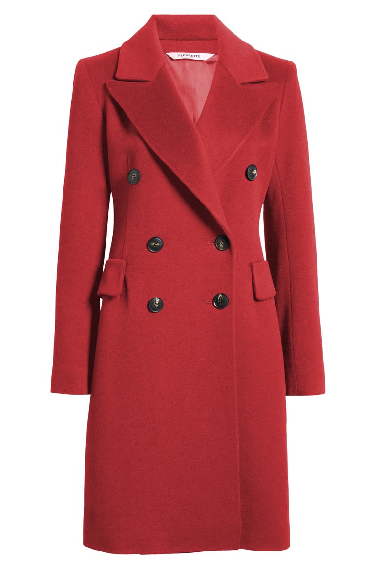 Double Breasted Cashmere Coat, Alternate, color, APPLE
