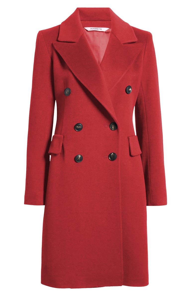 Fleurette Double Breasted Cashmere Coat, Alternate, color, Apple