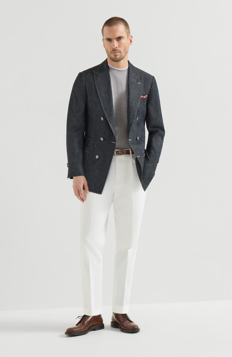 Brunello Cucinelli T-shirt with faux-layering, Alternate, color, Grey