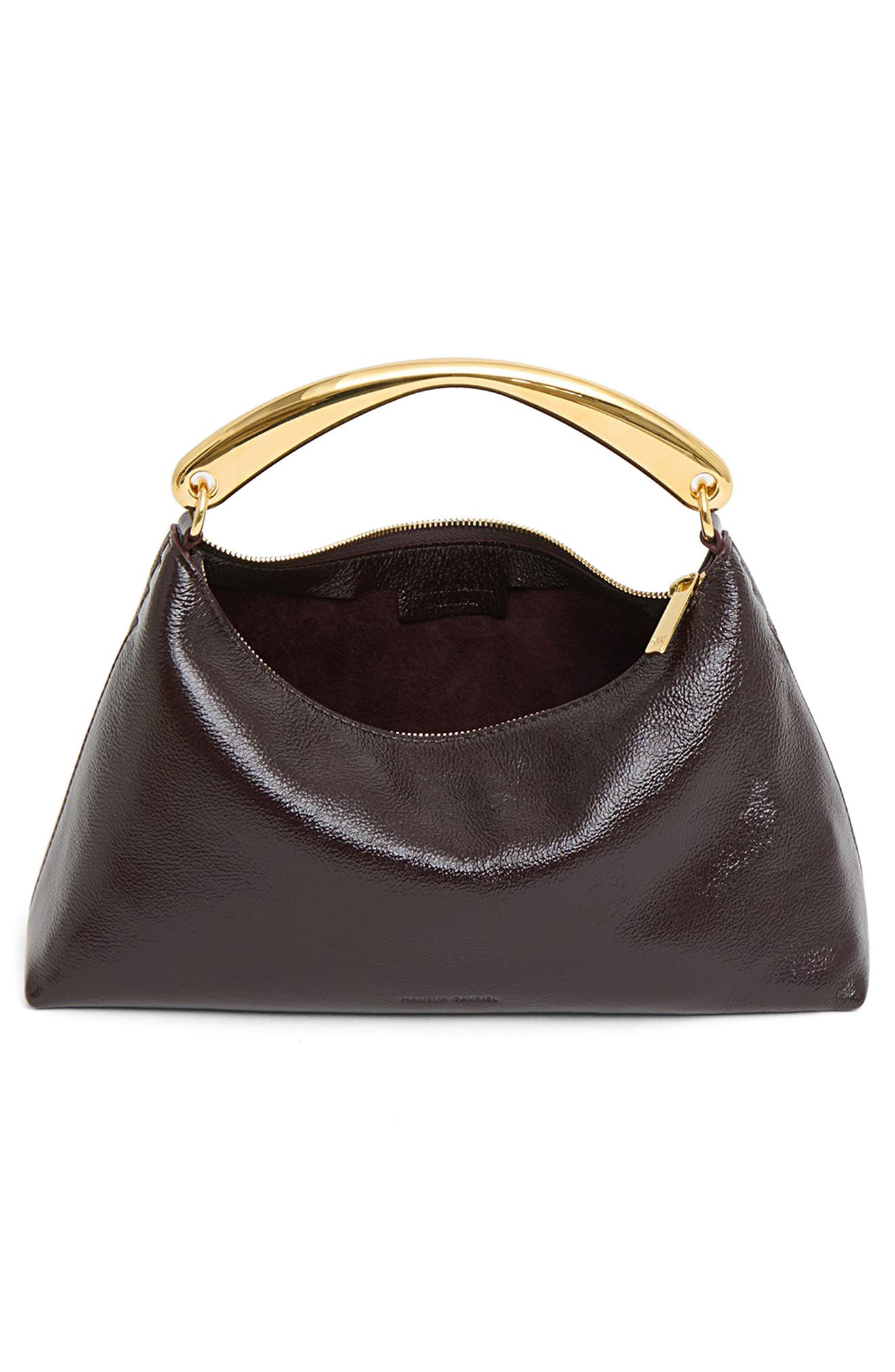 Mansur Gavriel Rhea Metal Handle Naplak Leather Handbag, Alternate, color, 