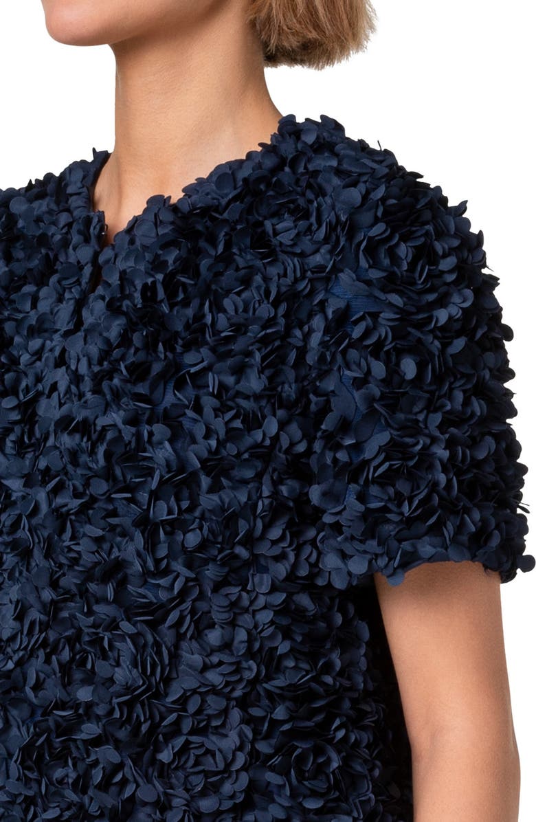 Akris punto Laser Cut 3D Petal Short Sleeve Crop Jacket, Alternate, color, 