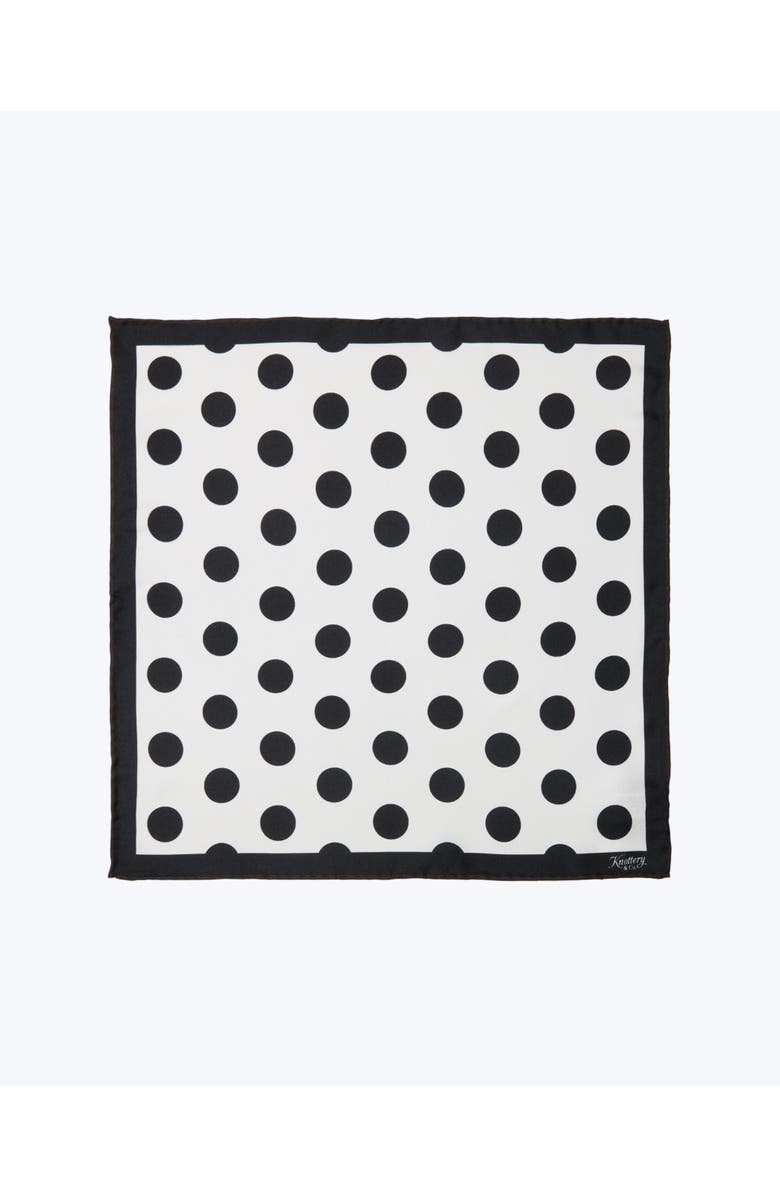 Knottery & Co Dandy Dots Silk Pocket Square, Main, color, Black & White