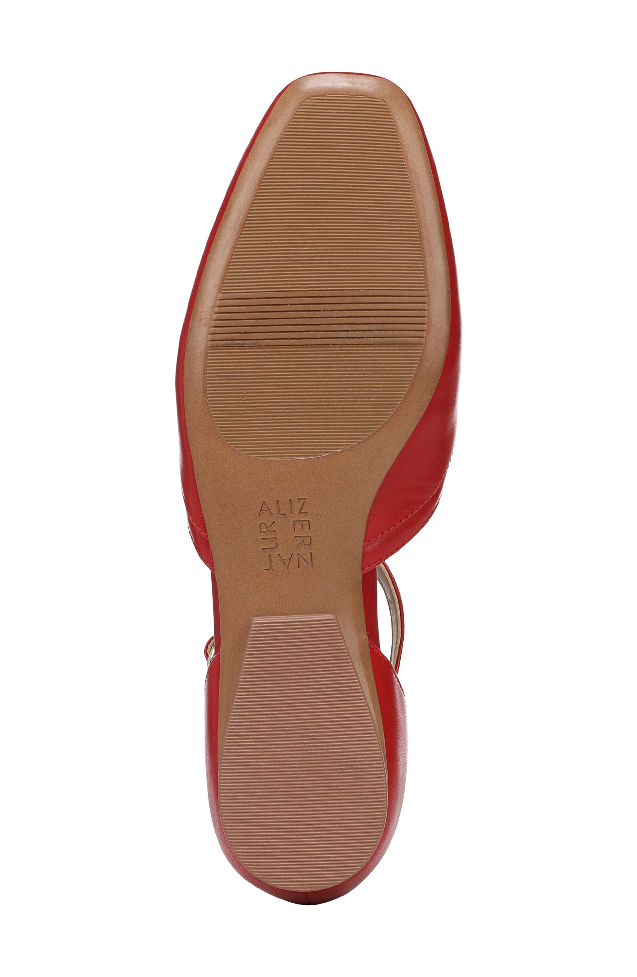 Naturalizer Caresse T-Strap Flat, Alternate, color, Red Leather