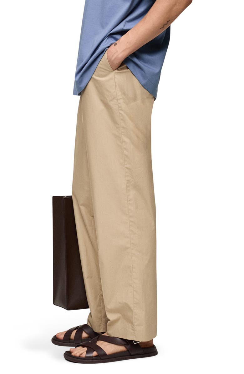 MANGO Regular Fit Cotton Pants, Alternate, color, Beige