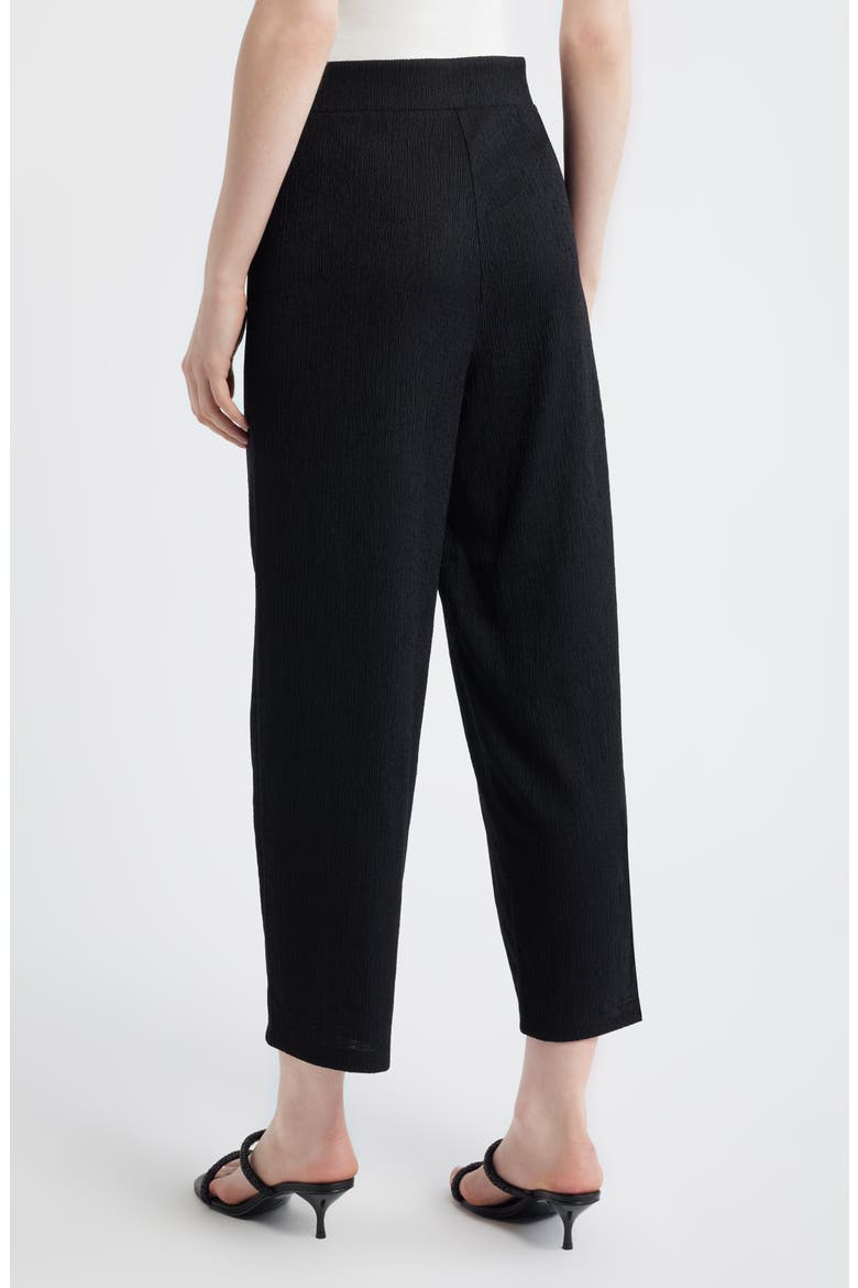 Crinkle Pull-On Ankle Wide Leg Pants, Alternate, color, ANNE BLACK