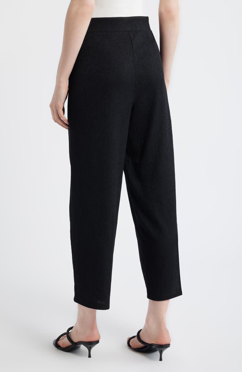 Anne Klein Crinkle Pull-On Ankle Wide Leg Pants, Alternate, color, Anne Black