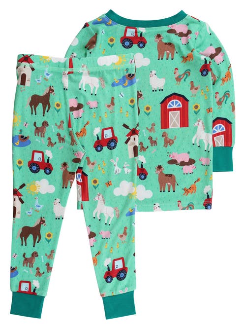Rufflebutts Softsnooze Long Sleeve Pajama Set In Green