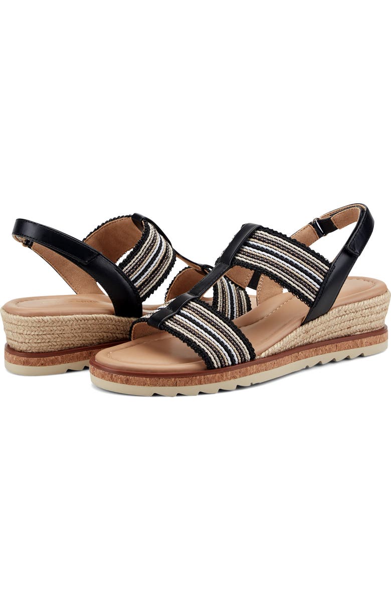 Easy Spirit Selene Wedge Sandal, Alternate, color, Black