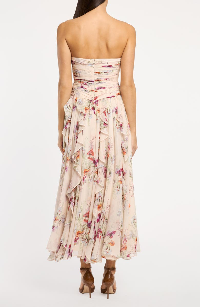 Cinq à Sept Gayla Iris Print Strapless Maxi Dress, Alternate, color, Oatmilk Multi