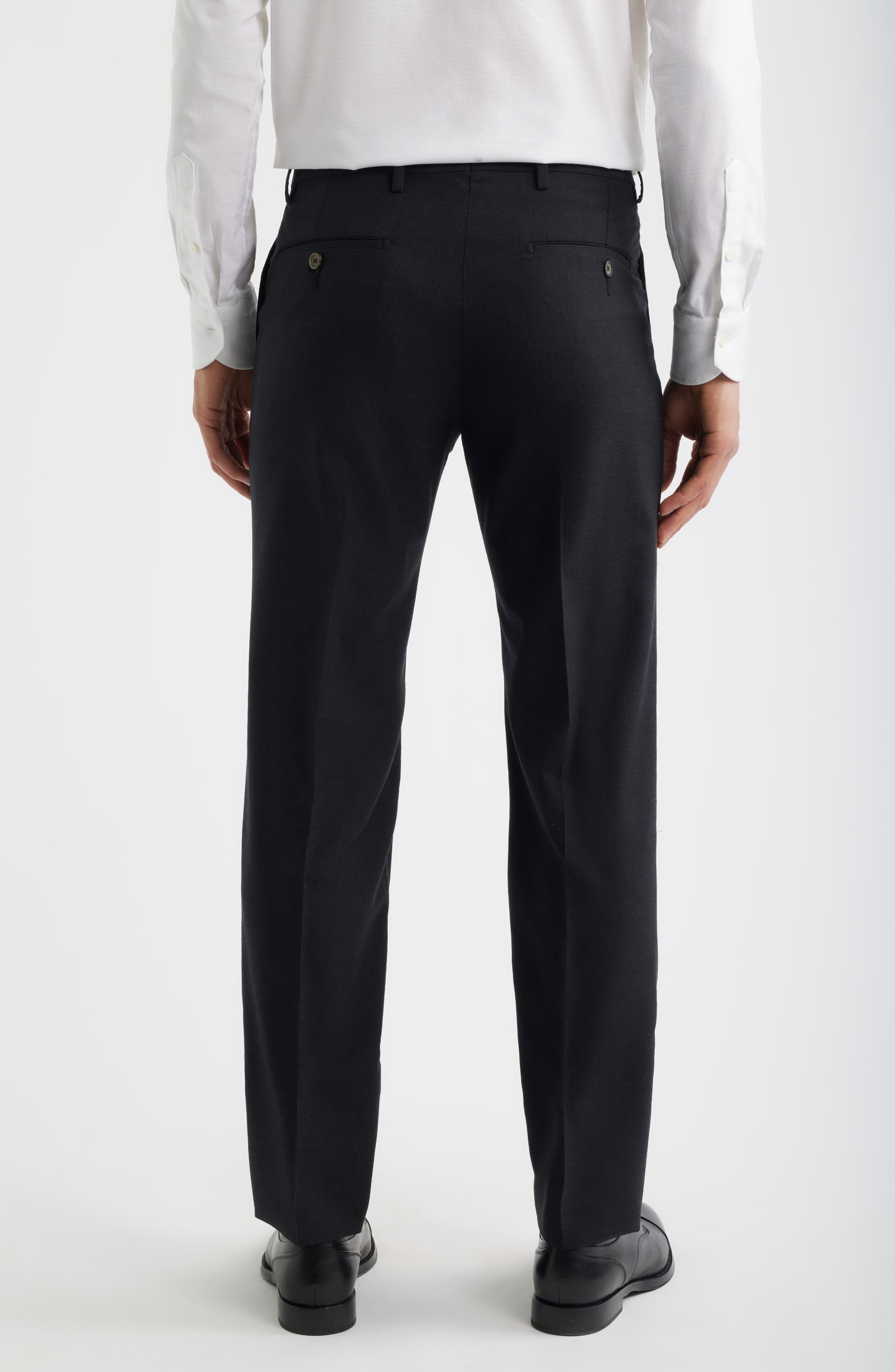Flat Front Tropical Weight Wool Dress Pants - image 2