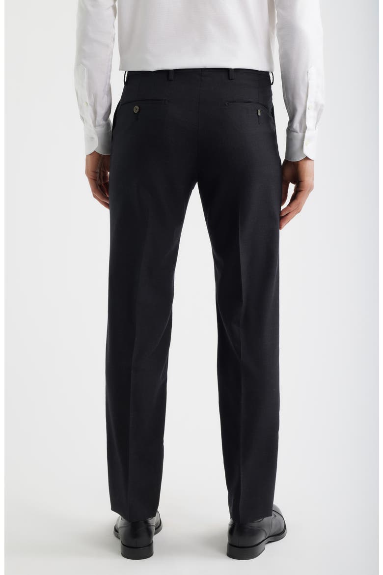 Flat Front Tropical Weight Wool Dress Pants, Alternate, color, CHARCOAL GRAY