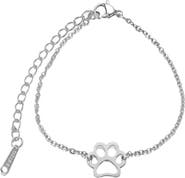 DLORIA EternalPrint Link Chain Paw Print Charm Bracelet