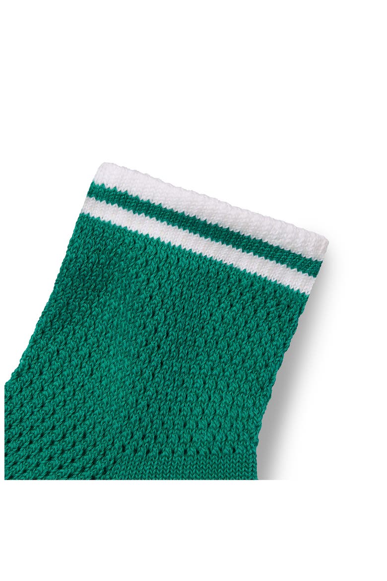Double Stripe Open Stitch Quarter Socks, Alternate, color, KELLY GREEN
