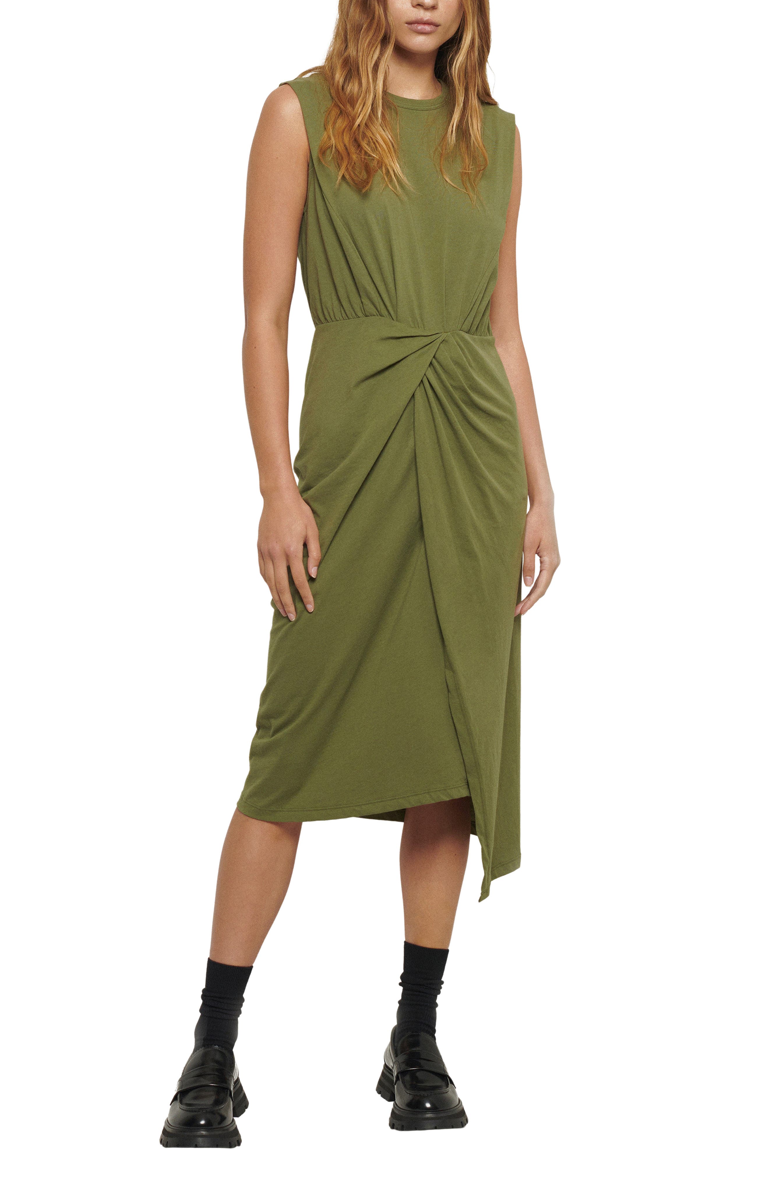 Derek Lam 10 Crosby Landry Sleeveless Twist Waist Cotton Dress