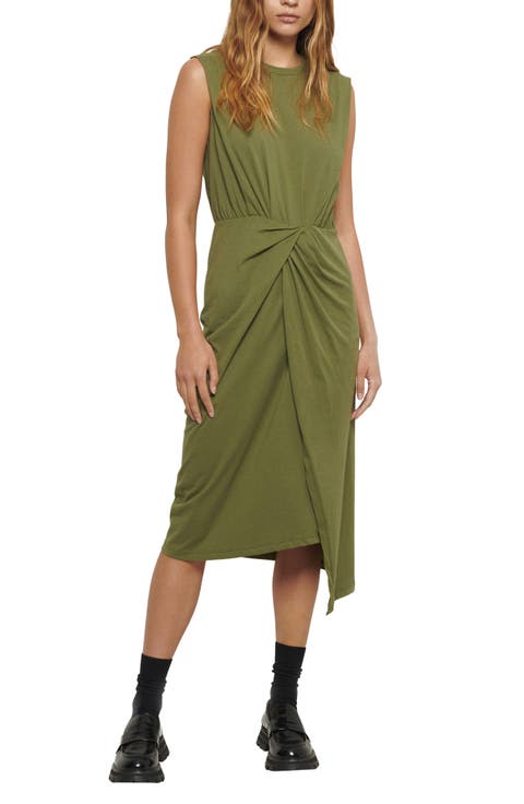 Landry Sleeveless Twist Waist Cotton Dress