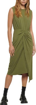 Derek Lam 10 Crosby Landry Sleeveless Twist Waist Cotton Dress