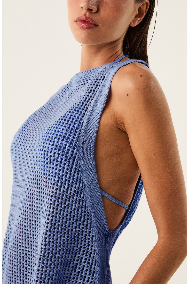 Erika Open Knit Cover-Up Dress, Alternate, color, BLUE