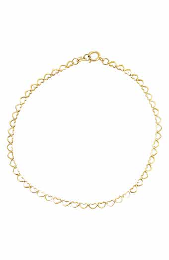 CANDELA JEWELRY 10K Yellow Gold Heart Chain Bracelet