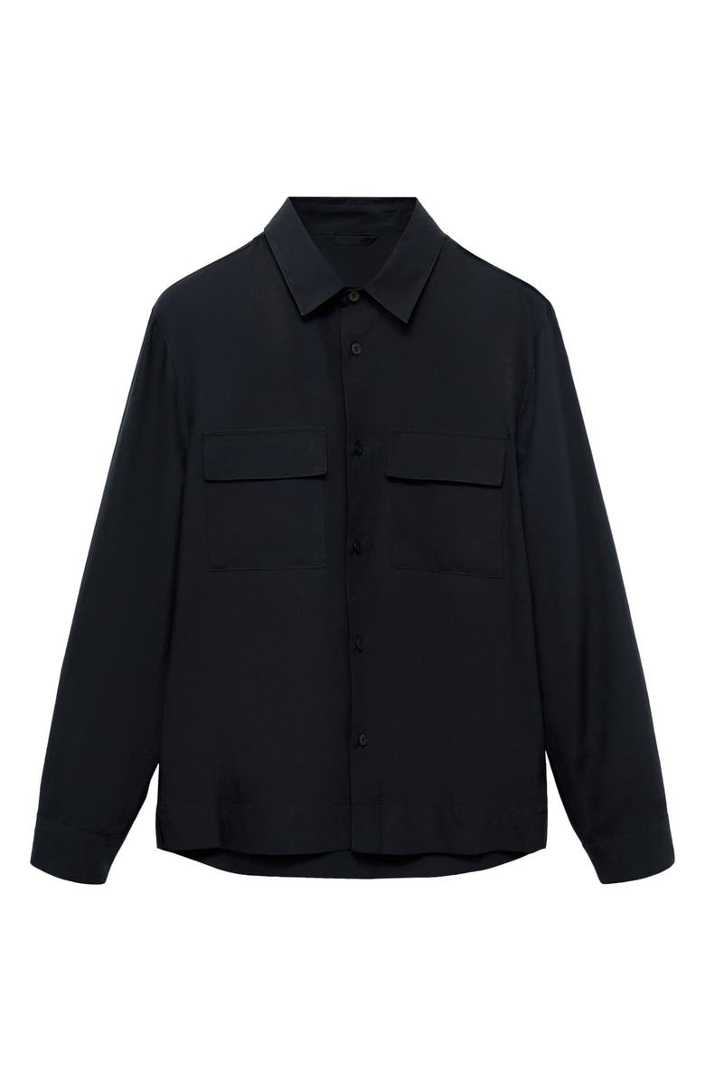 MANGO Lyocell & Linen Button-Up Overshirt, Alternate, color, 