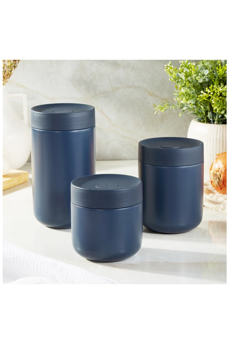Nommie 3-Piece Stainless Steel Food Container Set, Alternate, color, NAVY