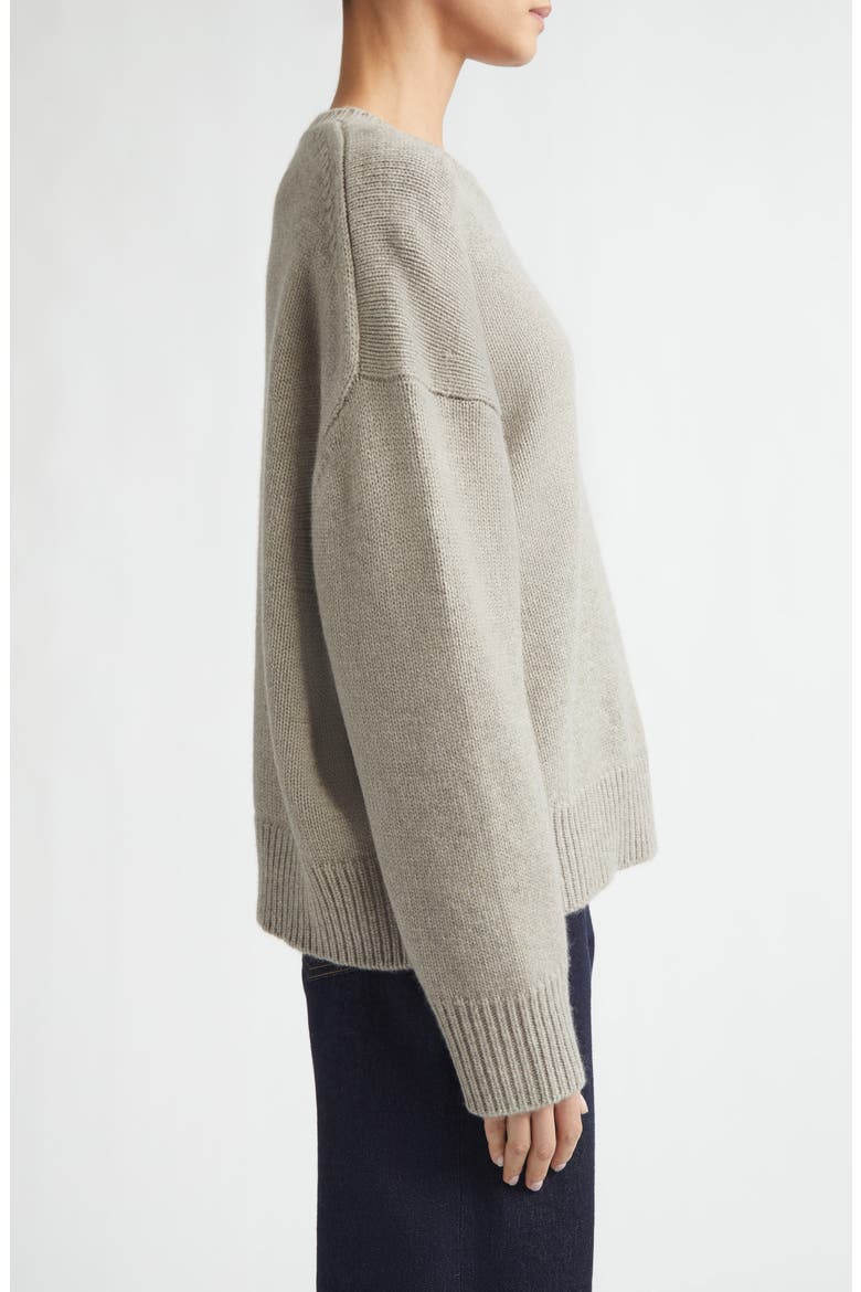 Pia Oversize Cashmere Crewneck Sweater, Alternate, color, STONE MELANGE