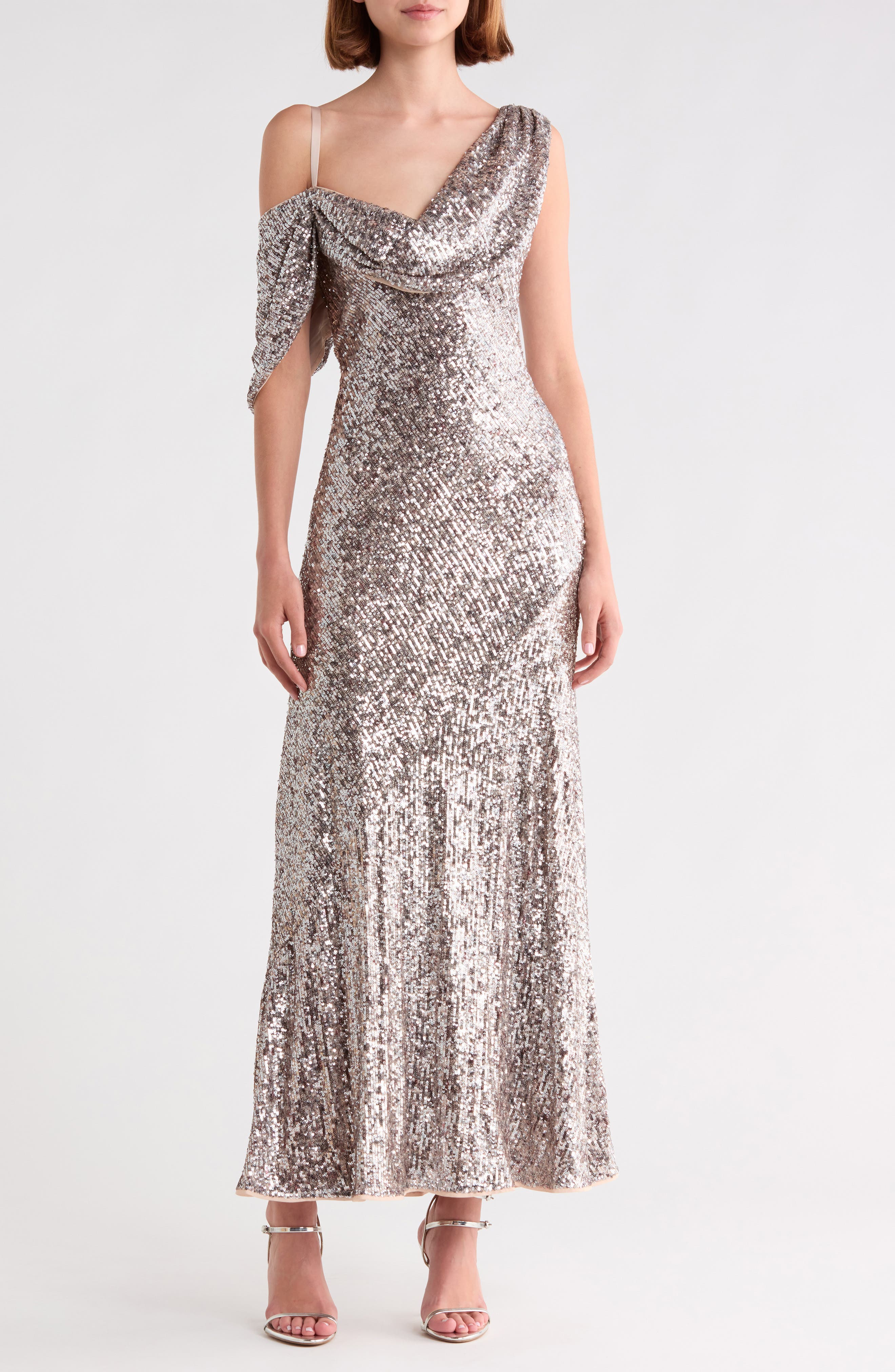 Joaquin Sequin One-Shoulder Dress
