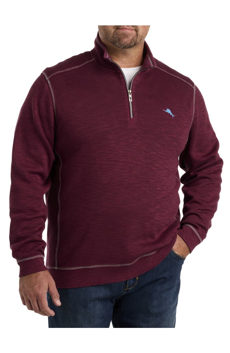 Tommy Bahama Tobago Bay 1/2-Zip Pullover, Main, color, Aged Claret