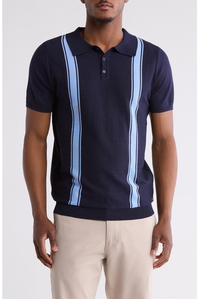 Slim Fit Sweater Knit Polo, Main, color, NAVY