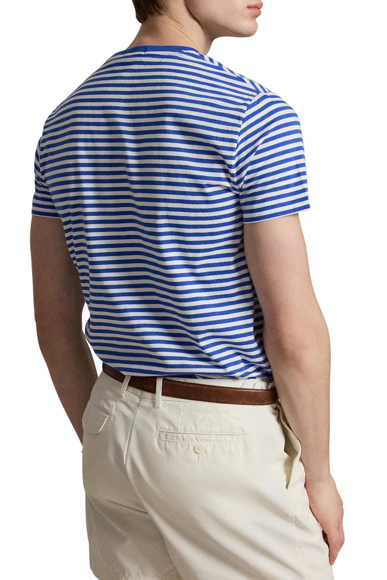 Classic Fit Stripe Cotton T-Shirt, Alternate, color, NEW IRIS BLUE/ WHITE