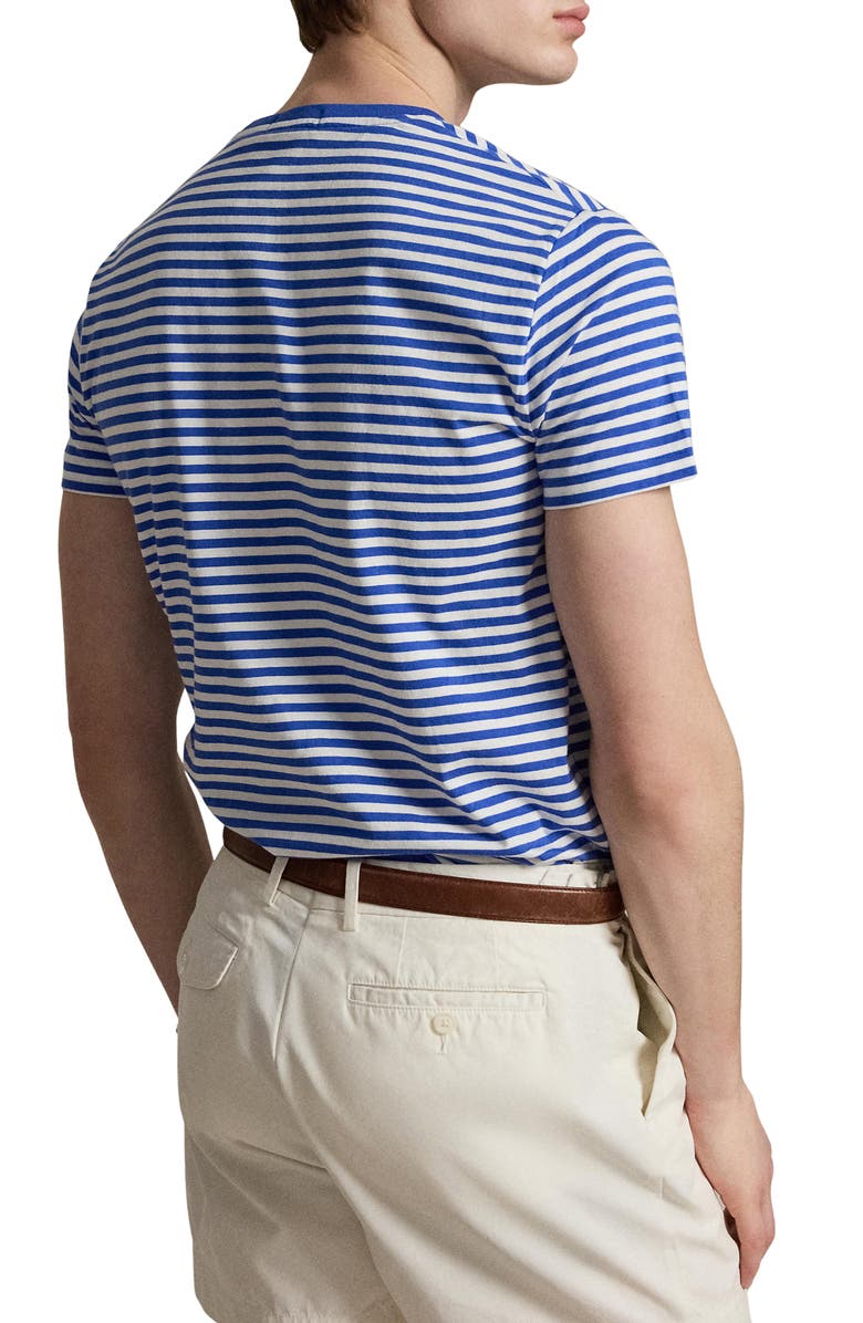 Polo Ralph Lauren Classic Fit Stripe Cotton T-Shirt, Alternate, color, New Iris Blue/ White