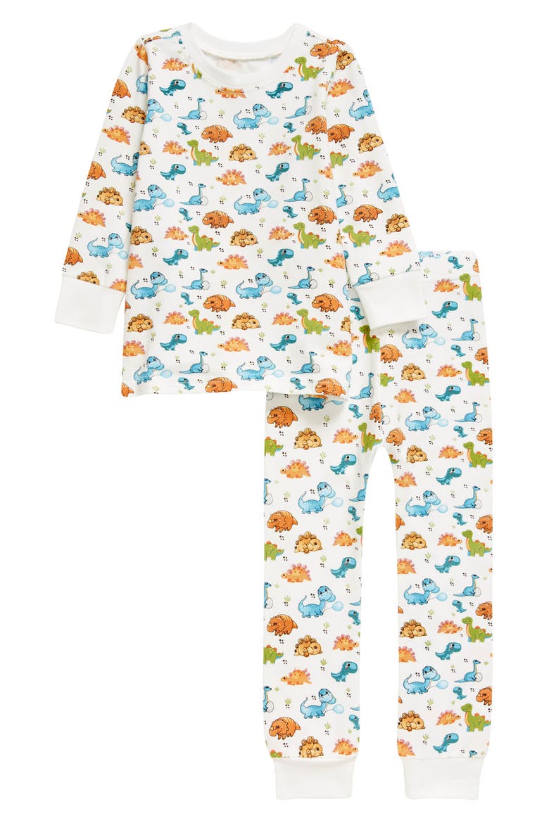 Kids Organic Two-Piece Pajama Set, Main, color, ORANGE/ BLUE