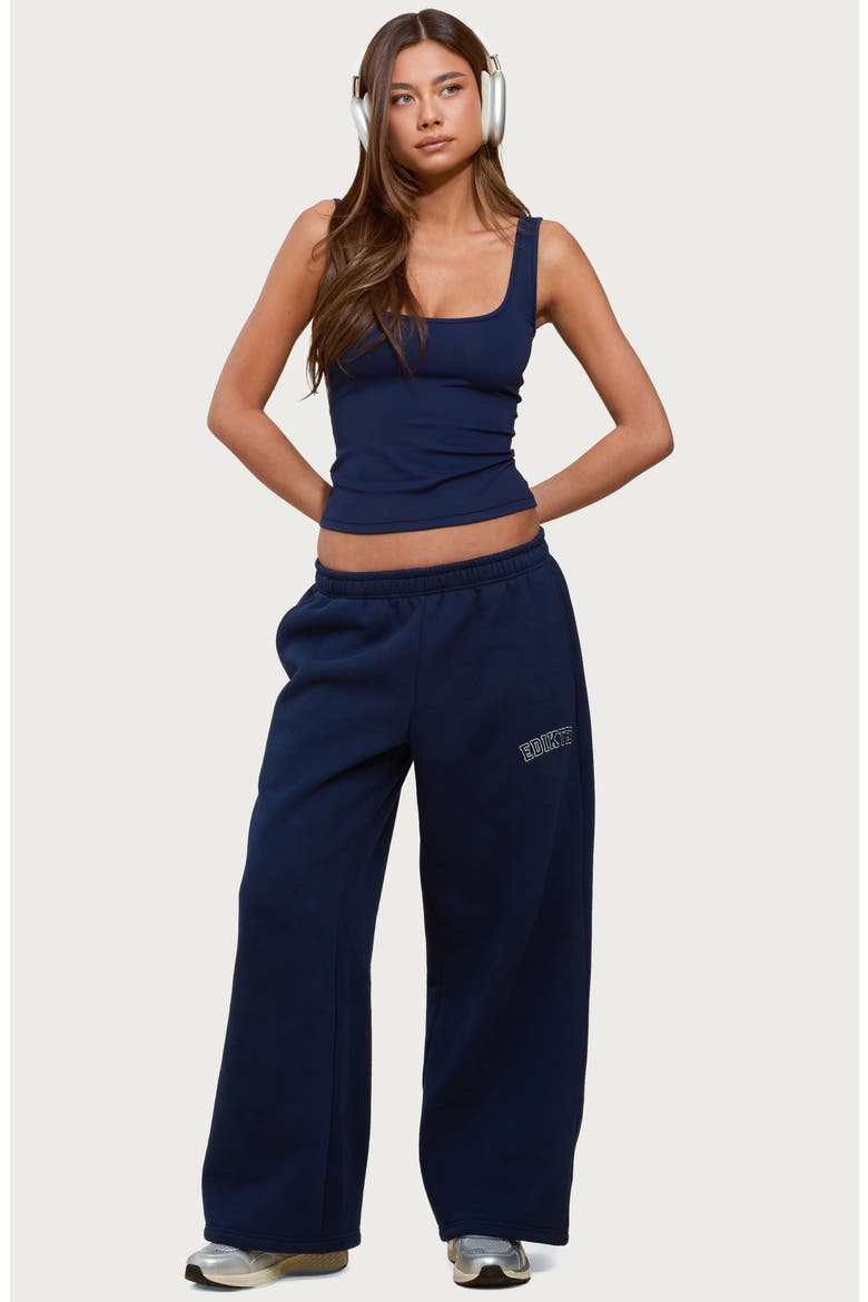 Kiarra Scoop Neck Crop Tank, Alternate, color, NAVY
