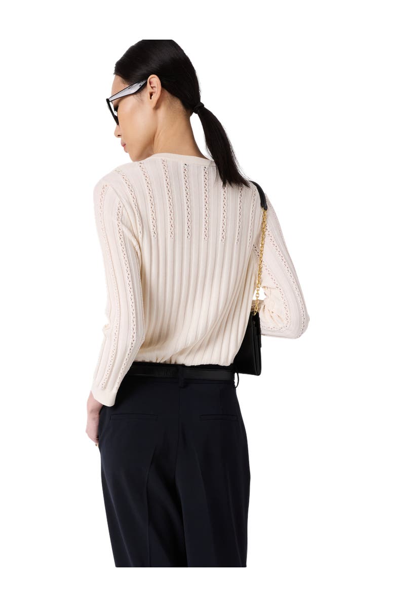 GERARD DAREL Lhena Openwork Detail Sweater, Alternate, color, Ecru