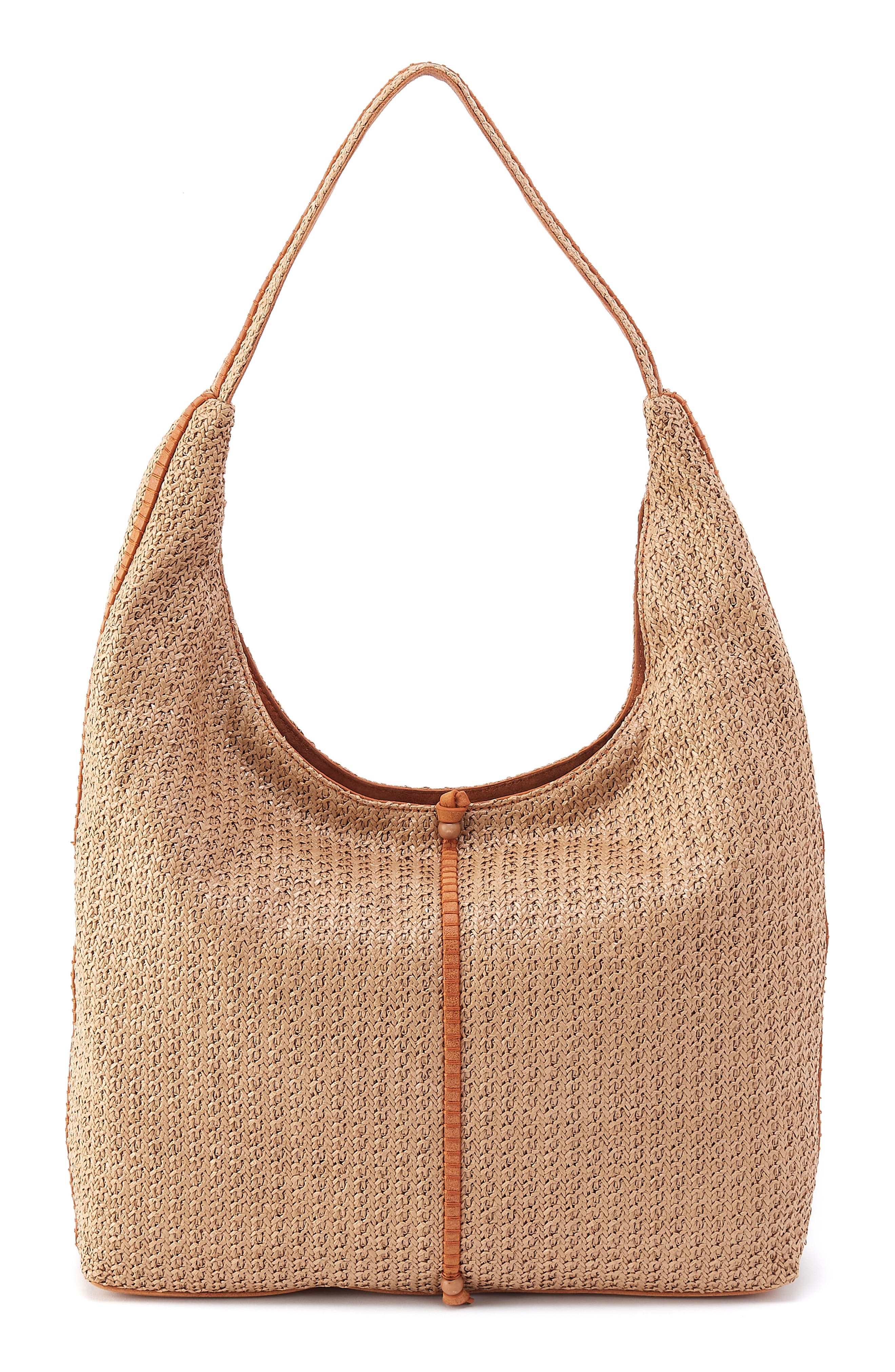 HOBO La Jolla Straw & Leather Hobo Bag, Main, color, Meadow Woven Straw
