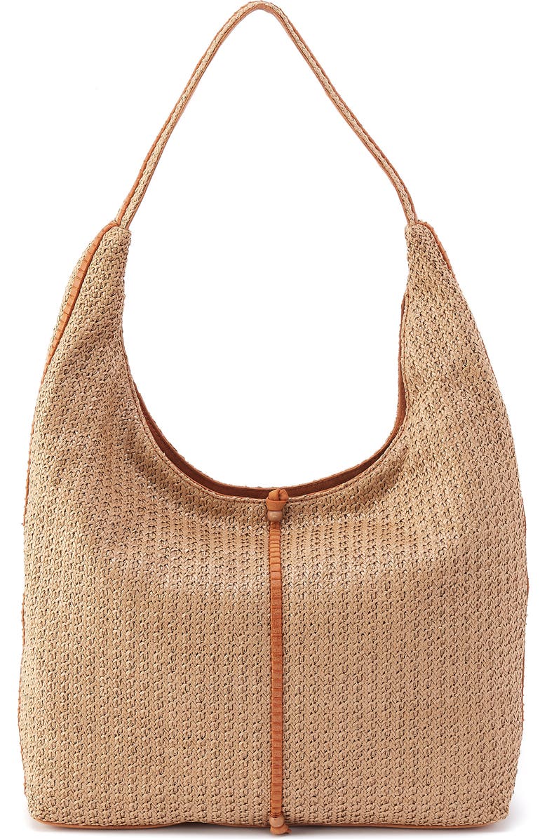 HOBO La Jolla Straw & Leather Hobo Bag, Main, color, Meadow Woven Straw