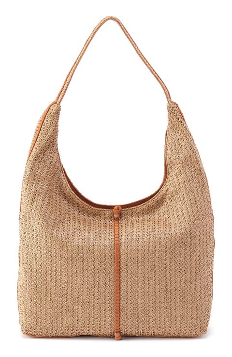 La Jolla Straw & Leather Hobo Bag