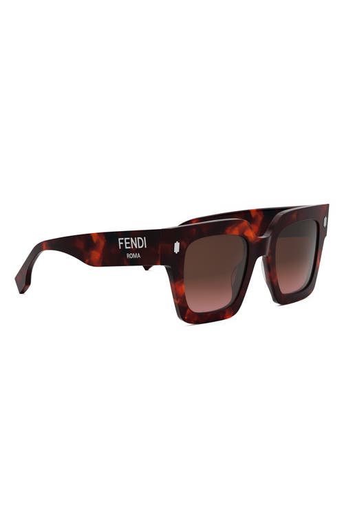 Fendi Woman Sunglass Fe40101i In Red Havana/gradient Brown