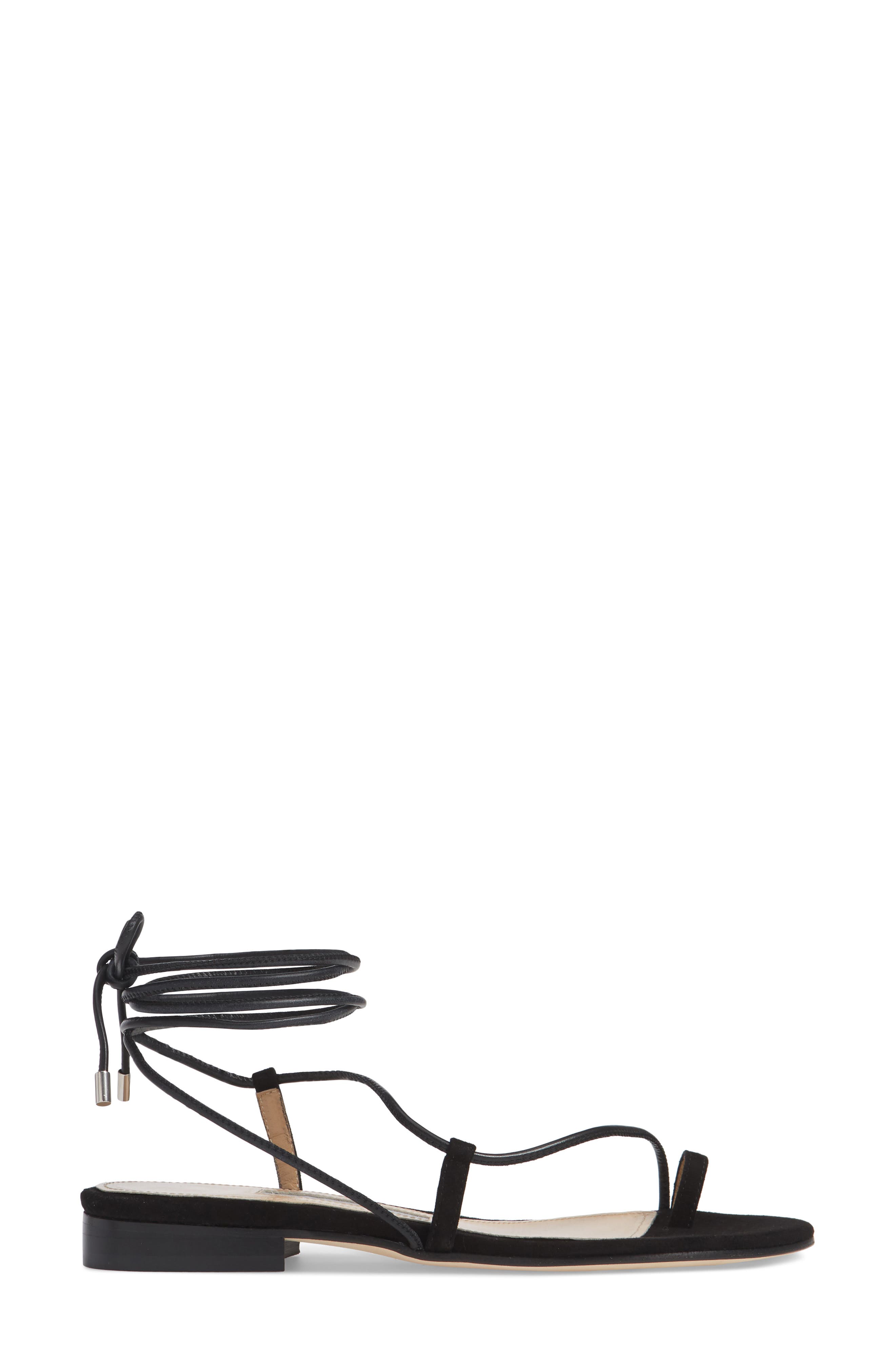 Susan Ankle Tie Sandal, Alternate, color, BLACK